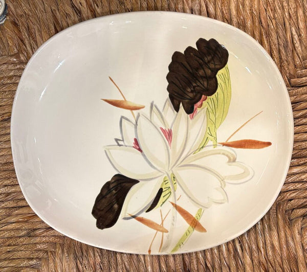 VINTAGE RED WING POTTERY HAND PAINTED PLATTER | 13" W X 11" D