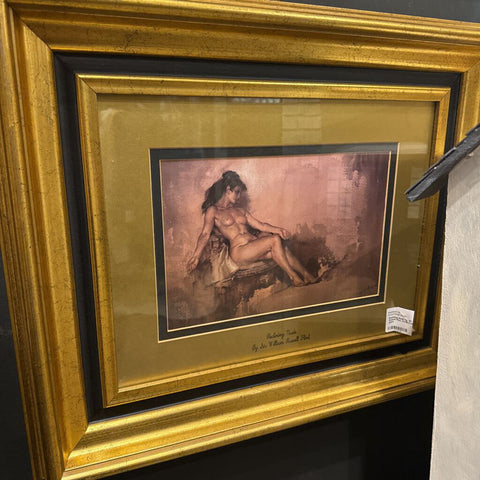 Framed Watercolor Print "Reclining Nude" by Flint 21x18