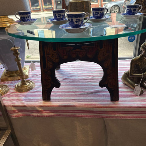 Vintage Pyrography small coffee table approx 15.5x30 for pick up only