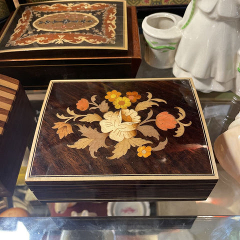 Torna and Sorrento Inlaid Wood Floral Music Box