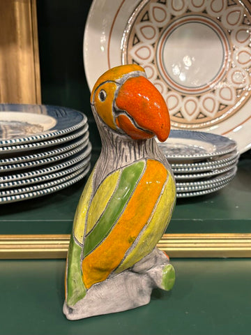 VINTAGE CERAMIC TOUCAN BIRD STATUE |7.757.75" H X 4" W