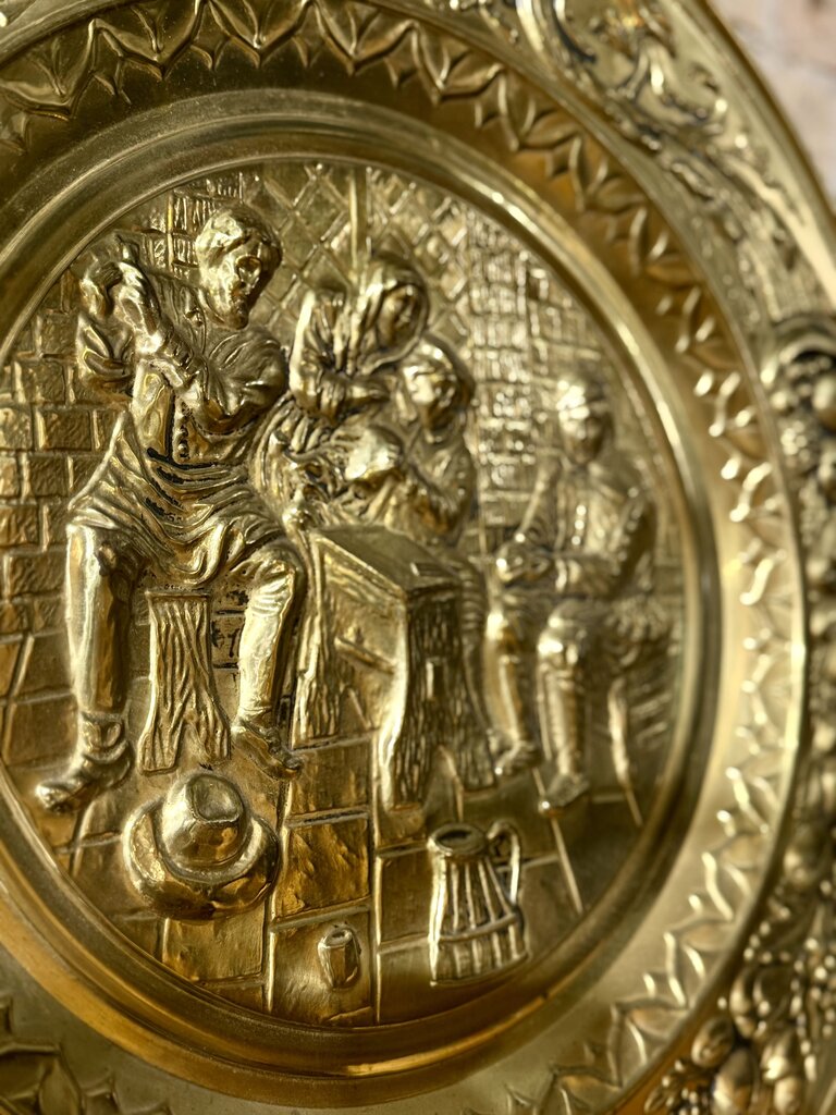 Brass embossed large plate