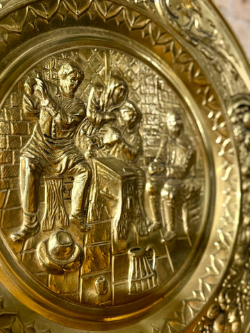 Brass embossed large plate