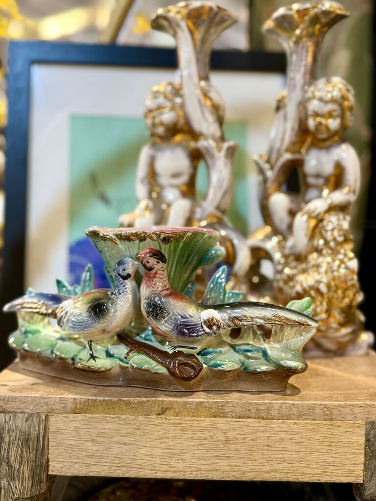 Japanese lovebirds vase