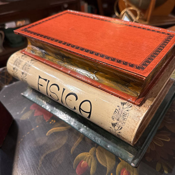 Mid Century Italian TolePainted Book Stack Fornasetti