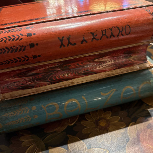 Mid Century Italian TolePainted Book Stack Fornasetti