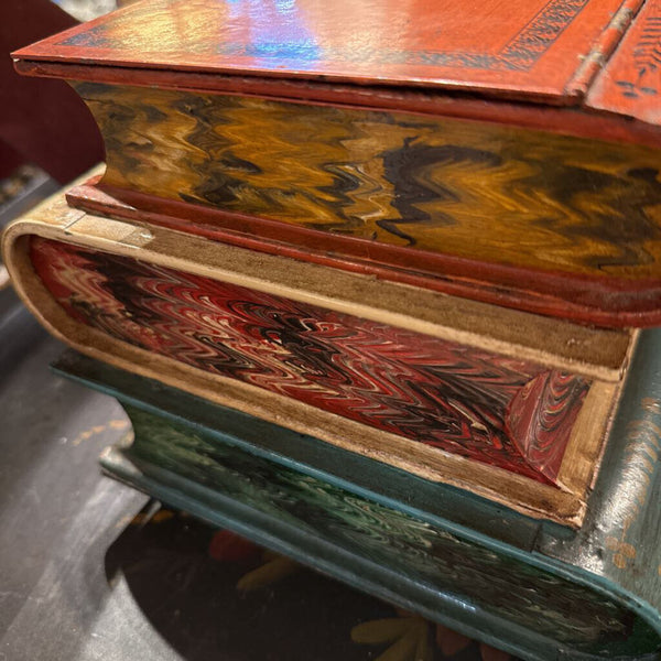 Mid Century Italian TolePainted Book Stack Fornasetti