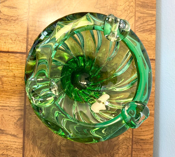 Fantastic Murano art glass green ashtray 8 x5 for pick up only