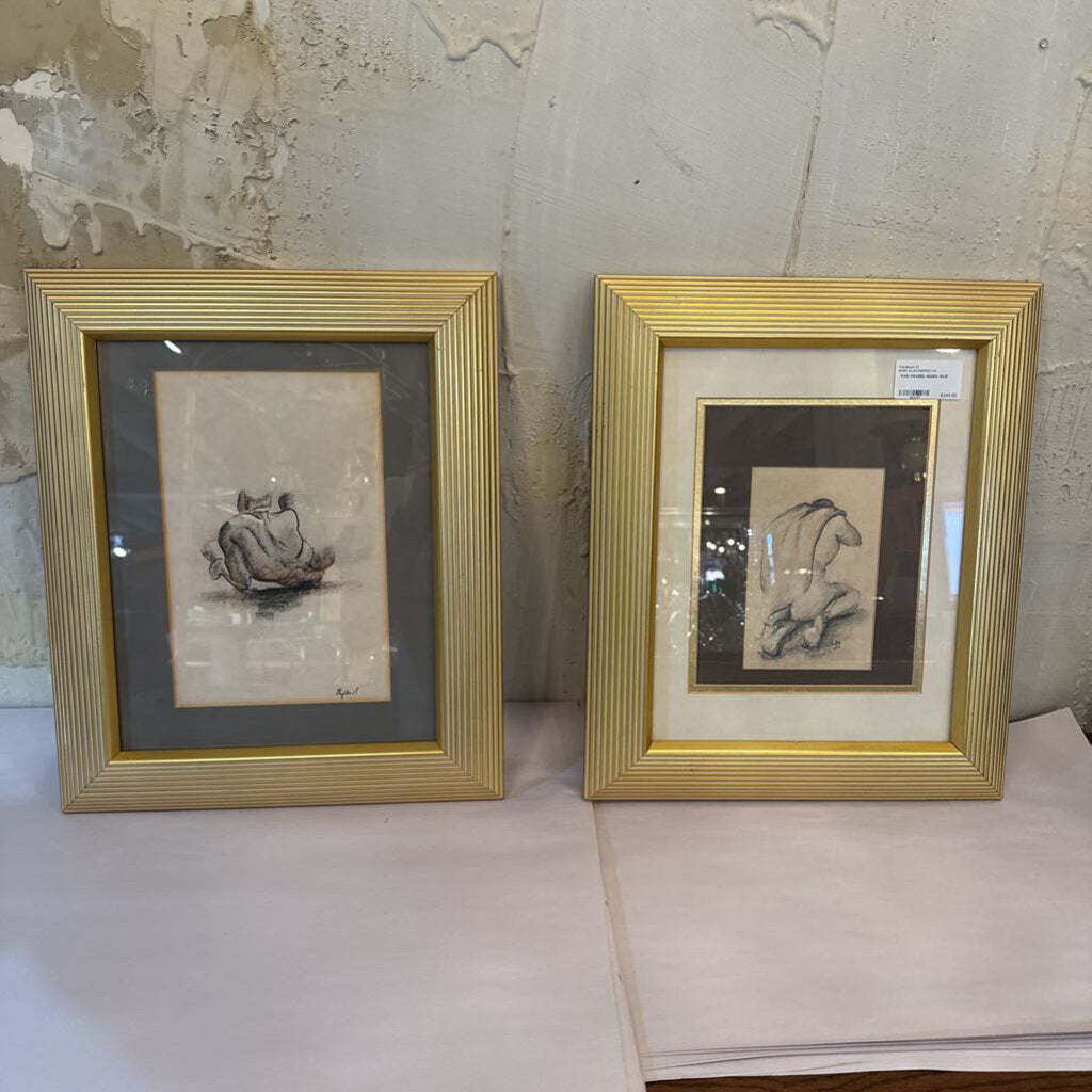 PAIR FRAMED NUDES 15X18