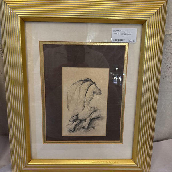 PAIR FRAMED NUDES 15X18