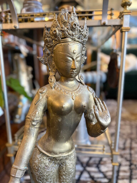 Vintage brass standing buddha 30T 12W 10D