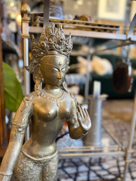 Vintage brass standing buddha 30T 12W 10D