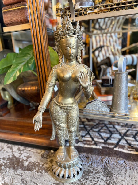 Vintage brass standing buddha 30T 12W 10D