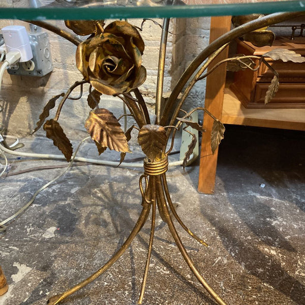 Vintage Italian Gilt flower table (17h x 19w in)