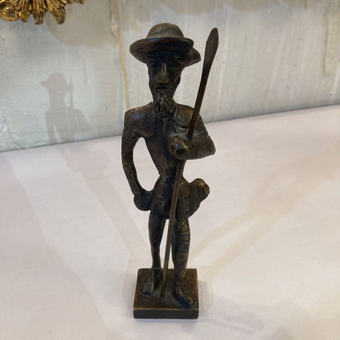 Vintage Solid Bronze Don Quixote figure (8.5h in)