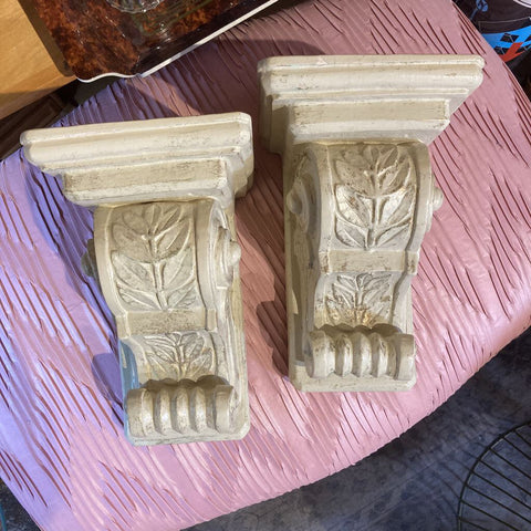 Pair vintage sconces (9h x 6d in)