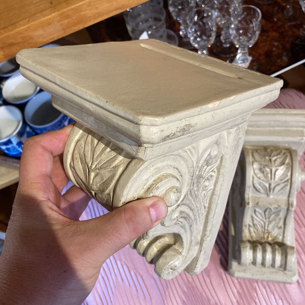 Pair vintage sconces (9h x 6d in)