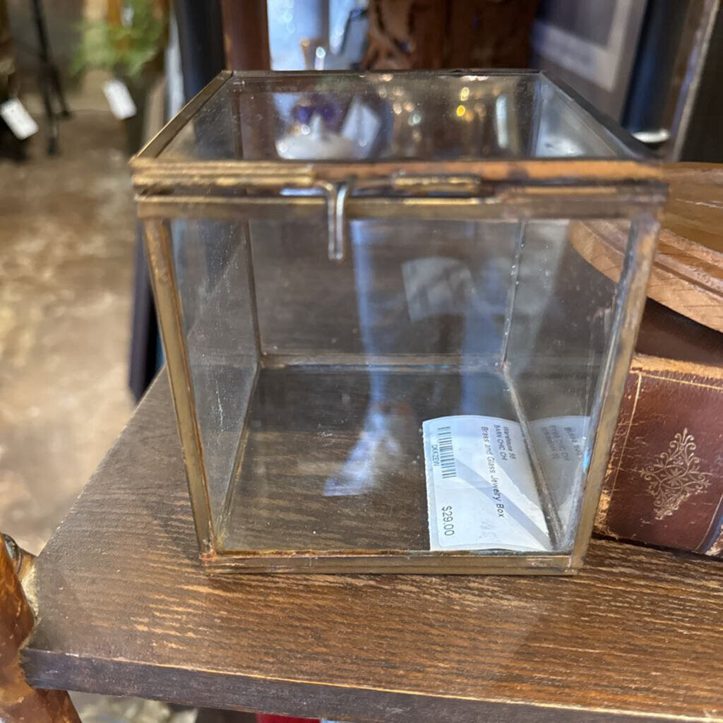 Brass and Glass Jewelry Box