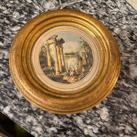 Small Gold Frame Round Picture