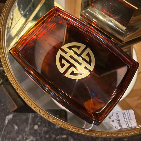 Set of six double happiness tortoise acrylic trays