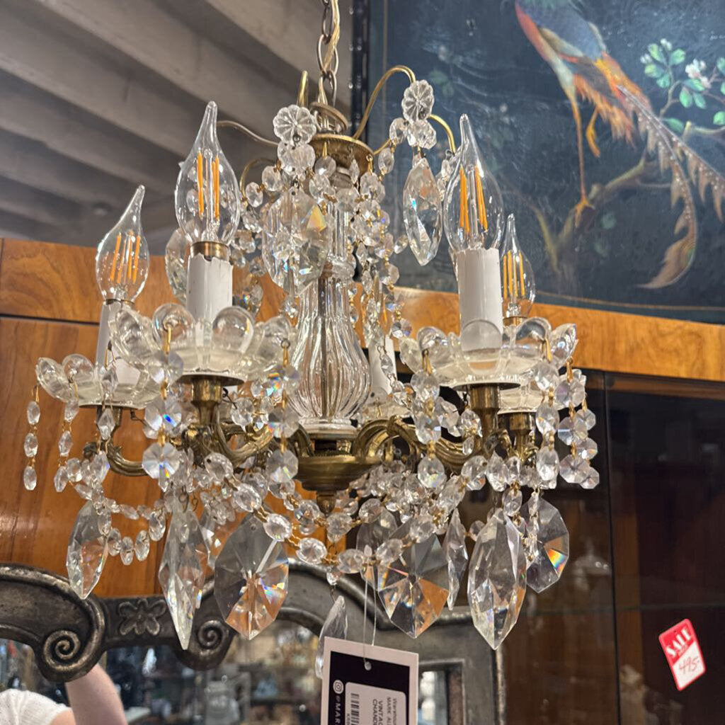 VINTAGE FRENCH CRYSTAL CHANDELIER 13X14