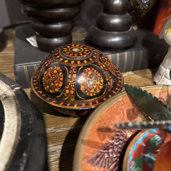 Round Hand Painted Trinket Box