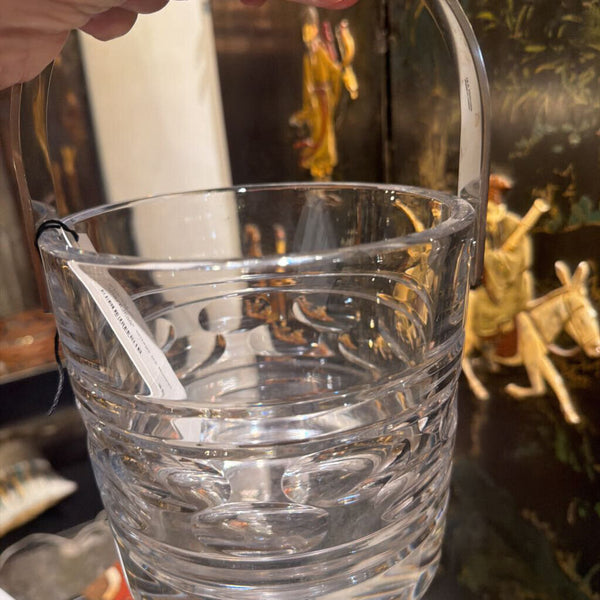 Heavy glass vintage Ice Bucket with handle