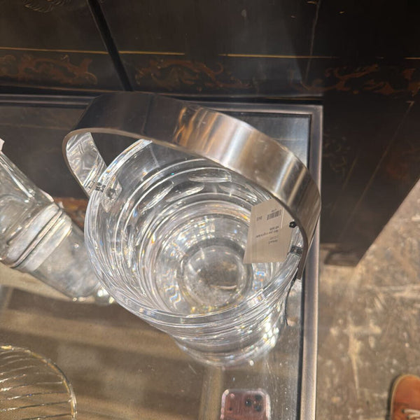 Heavy glass vintage Ice Bucket with handle