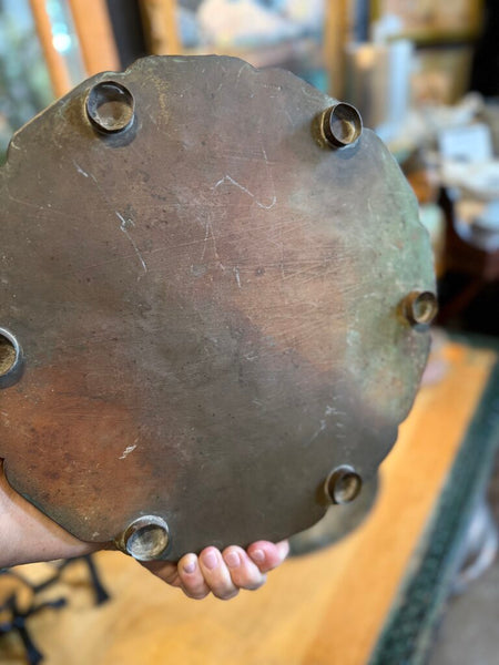 Round brass Asian tray 14in diameter