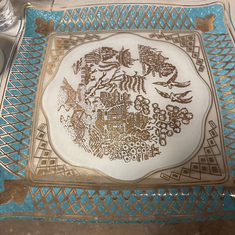 MCM glass cocktail tray