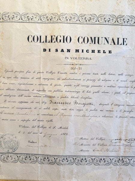 1870 Italian diploma