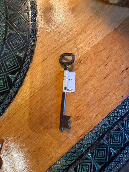 Vintage metal key 5in sourced in Italy