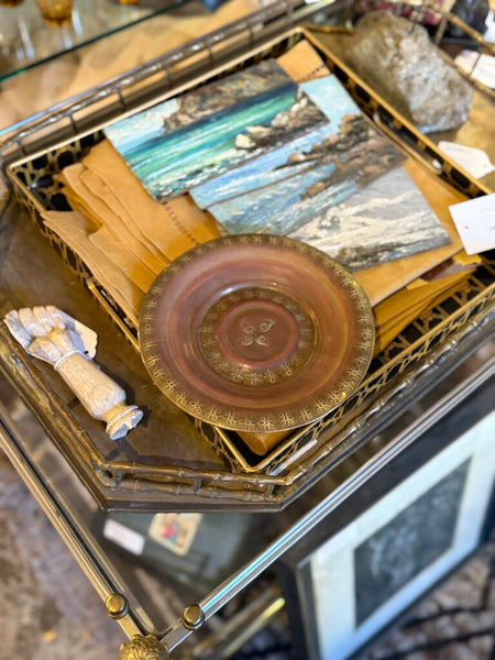 Vintage Tunisian Velvet Tagore with Tray - sourced in Italy