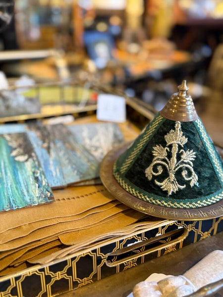 Vintage Tunisian Velvet Tagore with Tray - sourced in Italy