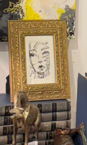 Abstract face with vintage frame 5x7