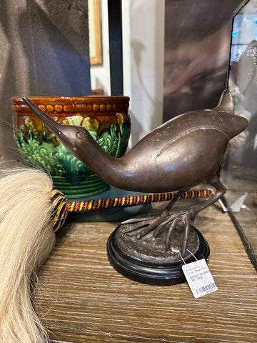 Bronze Spoonbill Bird Sculpture 9.5" long