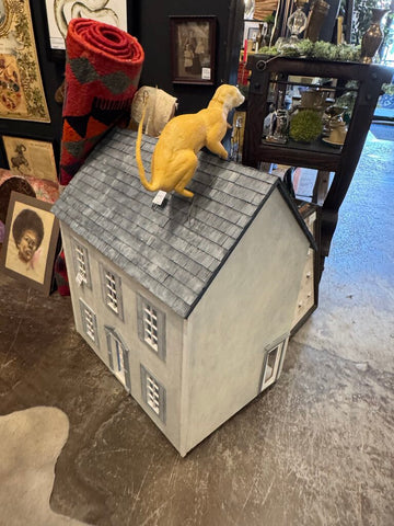 Handmade Dollhouse White with Gray Roof Store pick up only