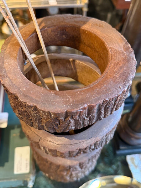 Handmade wood spiral vase