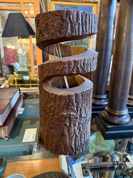 Handmade wood spiral vase