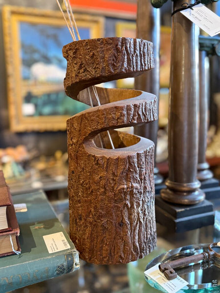 Handmade wood spiral vase