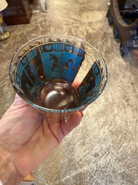 Set 7 Colony MCM Carousel Lowball Glasses