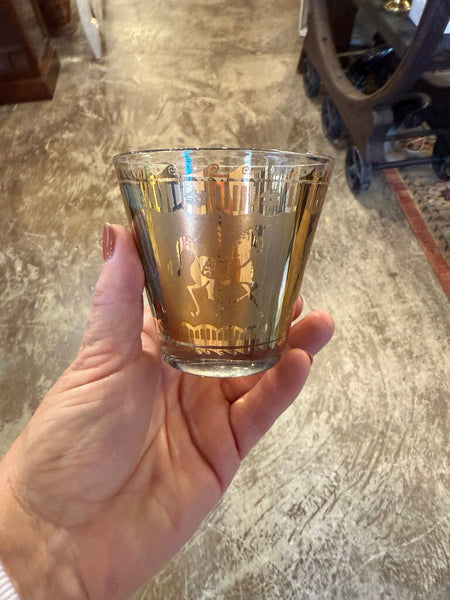 Set 7 Colony MCM Carousel Lowball Glasses