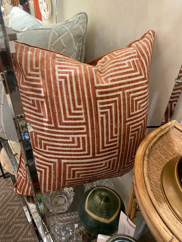 Single custom velvet pillow down filled