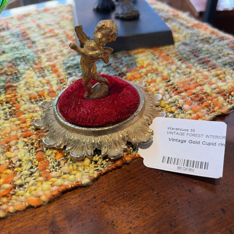 Vintage Gold Cupid ring holder