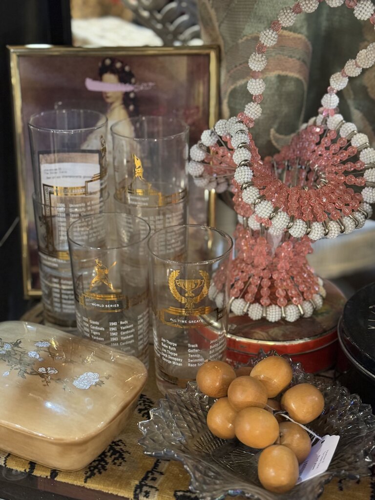 Pink safety pin beaded basket