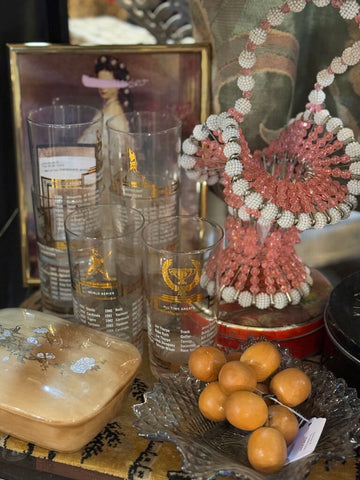 Pink safety pin beaded basket