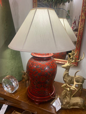 Large vintage cinnabar lamp