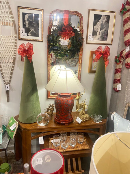 Large vintage cinnabar lamp