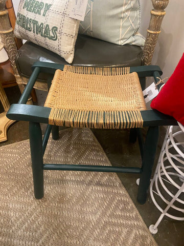 Green woven bench