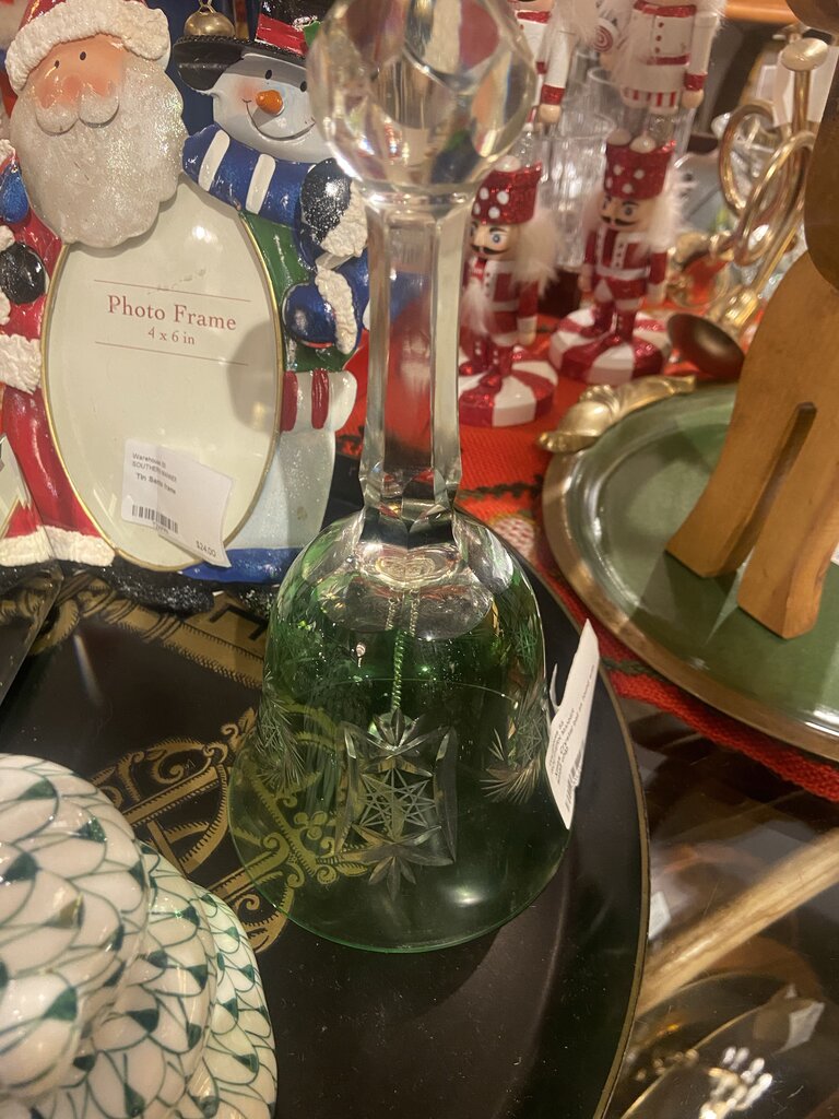 Xmas Crystal bell as found with small chip